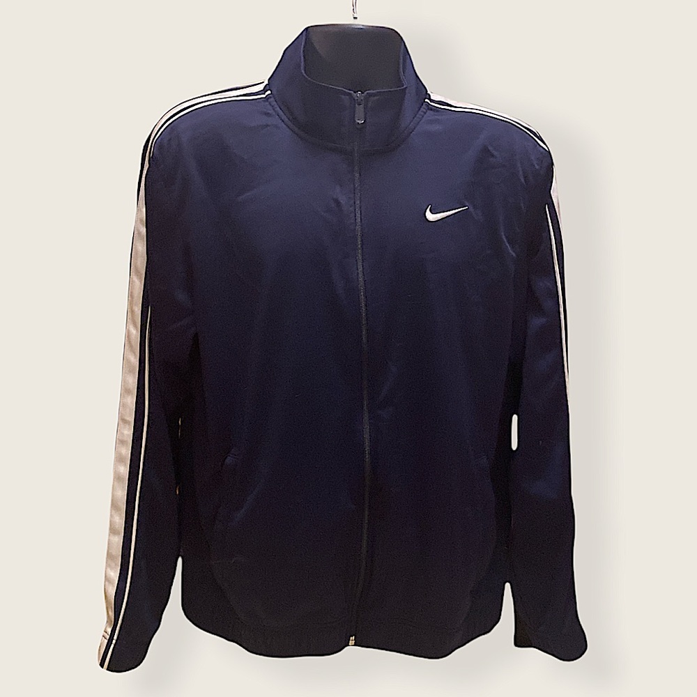 Nike | Men’s Vintage Navy Blue Polyester Tracksuit/Warmup Jacket | Size M